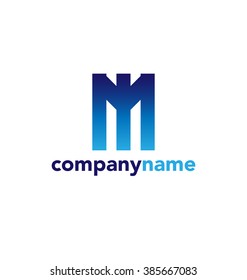 Abstract business design template logo icon with letter M. Vector color emblem sign.
