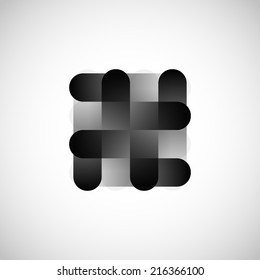 Abstract business design template. Shine orange rhombus on gray background. Vector icon with place for your text.