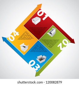 Abstract business diagram design with product presentation