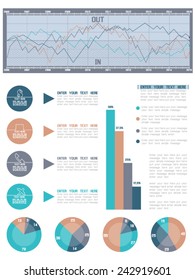 ABSTRACT BUSINESS DOCUMENTS, FLYERS, POSTERS AND PLACSRDS. FLAT BUSINESS ICONS