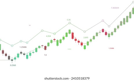 Abstract business and financial graph. Stock market, investment and forex trading graphic trend concept on a white background. Vector illustration.