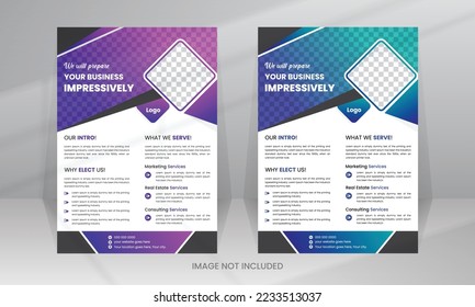 Abstract Business flyer, Brochure design, cover modern layout, annual report, proposal, poster in colorful A4 for multipurpose