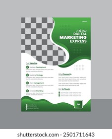 abstrakter Geschäftsflyer und kreatives Design, moderner Flyer und editierbares Vektorvorlagen-Design.