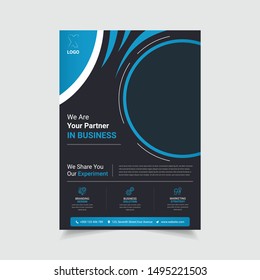 Abstract Business Flyer design Layout vector template in A4 size