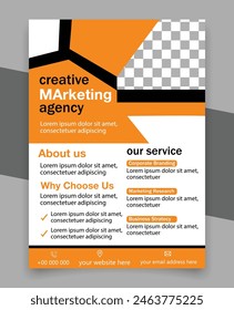 Abstract Business Flyer Design, Orange Colors Modern And Professional Flyer Design, Corporate Business Flyer Template