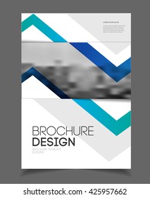 Abstract business Flyer design vector template in A4 size. Document or book cover. Annual report with photo and text. Simple style brochure.