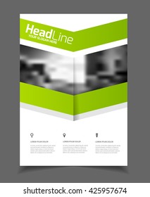 Abstract business Flyer design vector template in A4 size. Document or book cover. Annual report with photo and text. Simple style brochure.