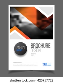 Abstract business Flyer design vector template in A4 size. Document or book cover. Annual report with photo and text. Simple style brochure.