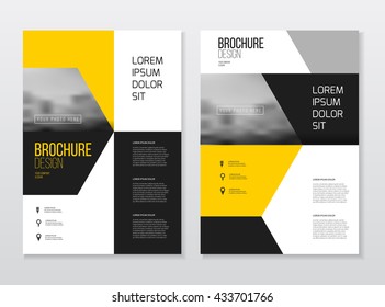 Abstract business Flyer design vector template in A4 size. Document or book cover. Annual report with photo and text. Simple style brochure.
