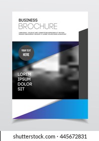 Abstract business Flyer design vector template in A4 size. Document or book cover. Annual report with photo and text. Simple style brochure.