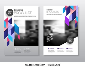 Abstract business Flyer design vector template in A4 size. Document or book cover. Annual report with photo and text. Simple style brochure.