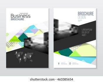 Abstract business Flyer design vector template in A4 size. Document or book cover. Annual report with photo and text. Simple style brochure.