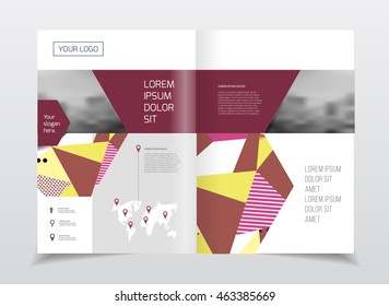 Abstract business Flyer design vector template in A4 size. Document or book cover. Annual report with photo and text. Simple style brochure.
