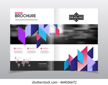 Abstract business Flyer design vector template in A4 size. Document or book cover. Annual report with photo and text. Simple style brochure.