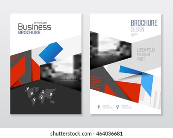 Abstract business Flyer design vector template in A4 size. Document or book cover. Annual report with photo and text. Simple style brochure.