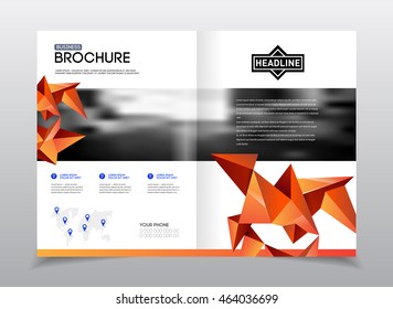 Abstract business Flyer design vector template in A4 size. Document or book cover. Annual report with photo and text. Simple style brochure.