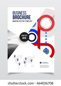Abstract business Flyer design vector template in A4 size. Document or book cover. Annual report with photo and text. Simple style brochure.