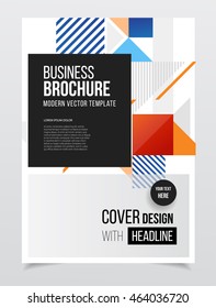 Abstract business Flyer design vector template in A4 size. Document or book cover. Annual report with photo and text. Simple style brochure.