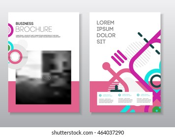 Abstract business Flyer design vector template in A4 size. Document or book cover. Annual report with photo and text. Simple style brochure.