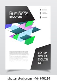 Abstract business Flyer design vector template in A4 size. Document or book cover. Annual report with photo and text. Simple style brochure.