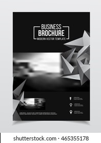 Abstract business Flyer design vector template in A4 size. Document or book cover. Annual report with photo and text. Simple style brochure.