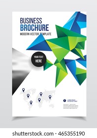 Abstract business Flyer design vector template in A4 size. Document or book cover. Annual report with photo and text. Simple style brochure.