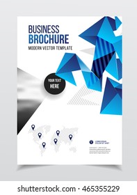 Abstract business Flyer design vector template in A4 size. Document or book cover. Annual report with photo and text. Simple style brochure.
