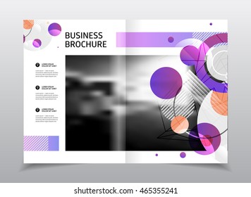 Abstract business Flyer design vector template in A4 size. Document or book cover. Annual report with photo and text. Simple style brochure.