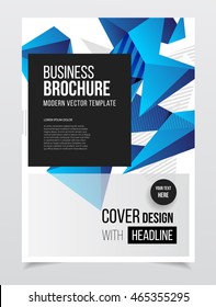 Abstract business Flyer design vector template in A4 size. Document or book cover. Annual report with photo and text. Simple style brochure.