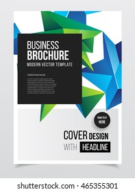 Abstract business Flyer design vector template in A4 size. Document or book cover. Annual report with photo and text. Simple style brochure.