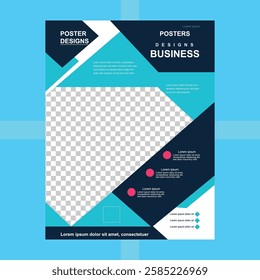 Abstract business flyer template in blue shades