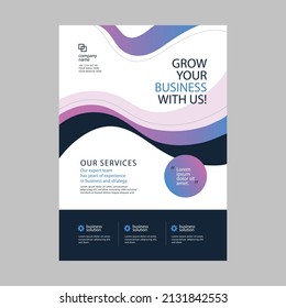 Abstract business flyer template design vector, Modern corporate flyer template