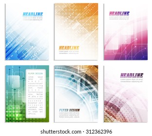 Abstract business flyer template set/vector illustration