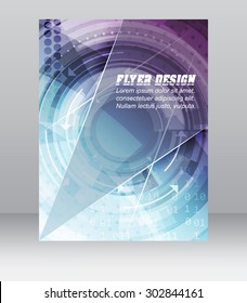 Abstract business flyer template with technological pattern, magazine, cover design or corporate banner/can be used for print, presentation or publishing/vector illustration