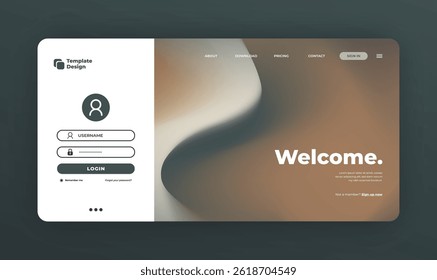 Abstract Business Form Template – Elegant UI Design with Fluid Gradient and Creative Content Layout