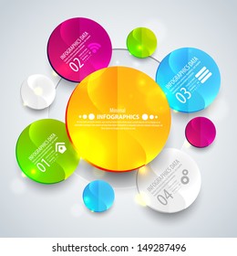 Abstract business geometrical design with paper circles. Vector illustration for your business presentation