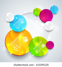 Abstract business geometrical design with paper circles. Vector illustration for your business presentation