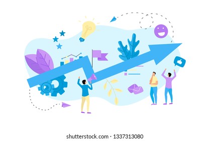 Abstract business growth blue arrow. Finance concept.