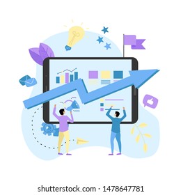 Abstract business growth blue arrow. Finance concept.	