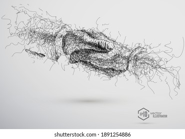 Abstract business handshake, hand drawn vector. Cooperation concept