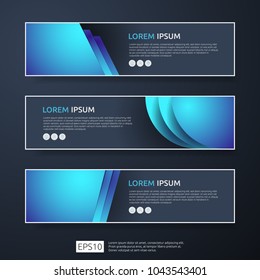 abstract business header or banner template set with geometric shapes. vector illustration