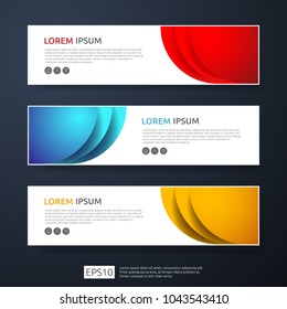 abstract business header or banner template set with geometric shapes. vector illustration