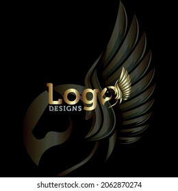 abstract business horse logo design vector