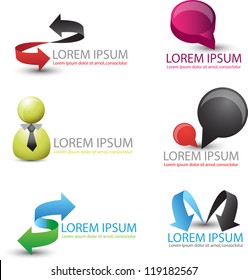 abstract business icon set