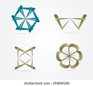 Abstract business icon set