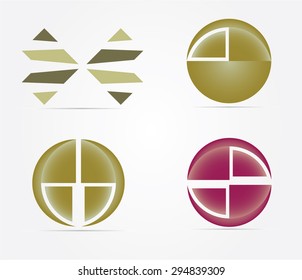 Abstract business icon set
