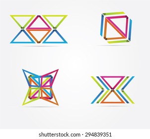 Abstract business icon set