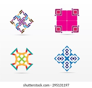 Abstract business icon set