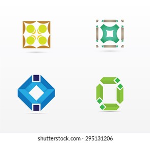 Abstract business icon set