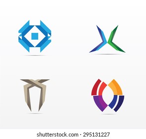 Abstract business icon set